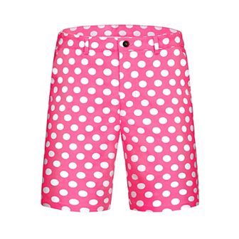 Polka Dots Shorts for Men Summer Comfort Flat Front Patterned Chino Shorts