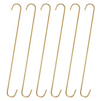 6 pc Long S Hooks S-shaped Hanging Hooks High Manganese S Hanger Storage Tool for Kitchen Garden