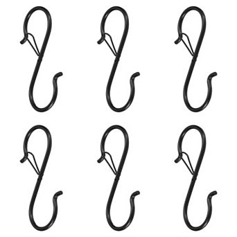 6 pc S Hooks S-shaped Metal Hook Hanger with Safety Buckle for Hanging Plants Clothes Pots and Pans