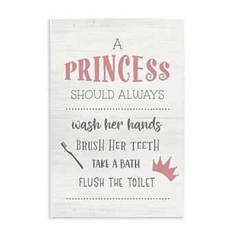 Stupell Home Decor Princess Good Hygiene Plaque Wall Art
