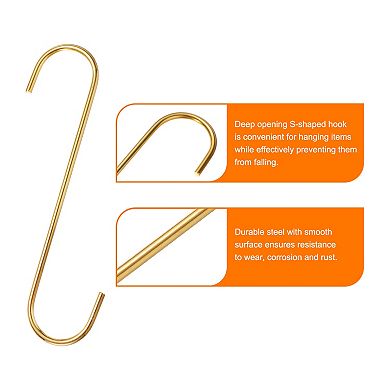 4pcs S Hooks S-shaped Hanging Hooks High Manganese Steel S Hanger Storage Tool for Kitchen Bathroom