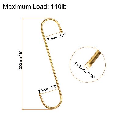4pcs S Hooks S-shaped Hanging Hooks High Manganese Steel S Hanger Storage Tool for Kitchen Bathroom