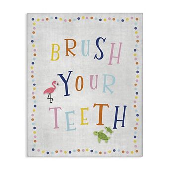 Stupell Home Decor Brush Your Teeth Canvas Wall Art