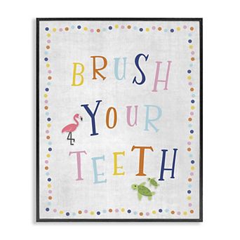 Stupell Home Decor Tropical Brush Your Teeth Framed Wall Art