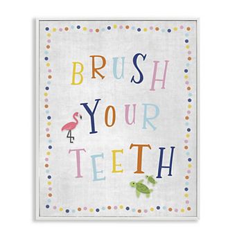 Stupell Home Decor Tropical Brush Your Teeth Framed Wall Art