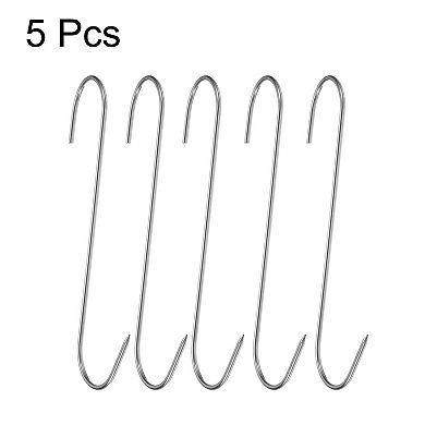 5pcs 7" Hooks Butcher Hook S-Shaped Meat Processing Hooks for Hanging Smoking Grilling Beef Rib BBQ