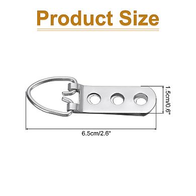 50Pcs D-Ring Picture Hangers with Screws, Three Hole Picture Hanging Hardware, Picture Hooks