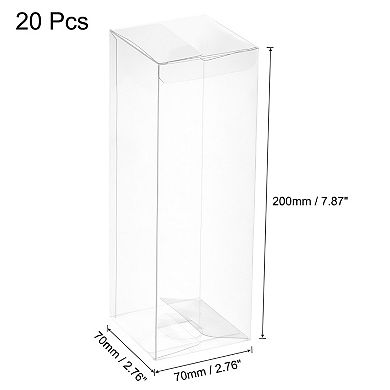 Plastic Retail Boxes 2.8"x2.8"x7.9" Gift Box with Protecting Film for Party Wrapping 20Pcs