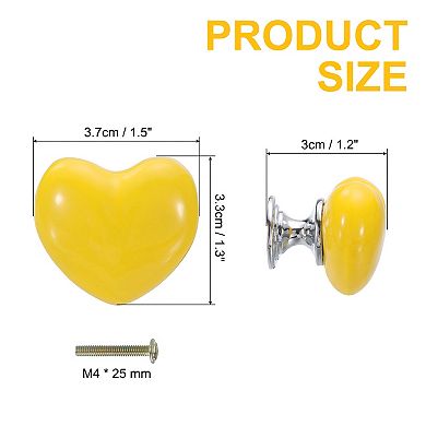 4 Pack Heart-Shaped Ceramic Drawer Knobs Dresser Pulls Handles