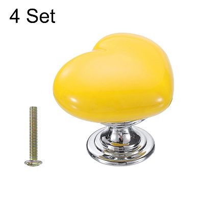 4 Pack Heart-Shaped Ceramic Drawer Knobs Dresser Pulls Handles