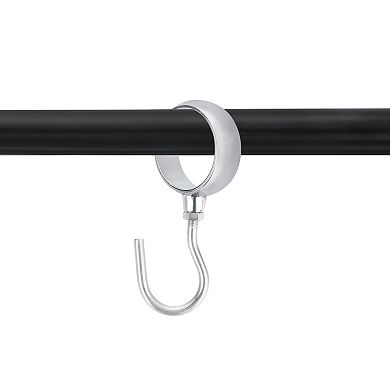 5Pcs Pipe Rod Hooks, Direction Rod Closet Rod Hooks Coat Hook for Hanging Pots, Silver