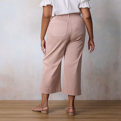 Plus Size LC Lauren Conrad Super High Rise Wildflower Denim Pants