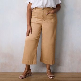 Plus Size LC Lauren Conrad Super High Rise Wildflower Denim Pants