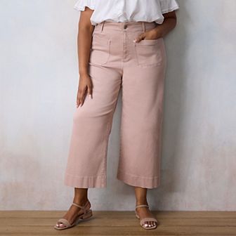Plus Size LC Lauren Conrad Super High Rise Wildflower Denim Pants