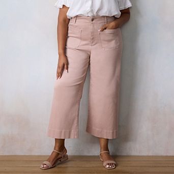 Plus Size LC Lauren Conrad Super High Rise Wildflower Denim Pants