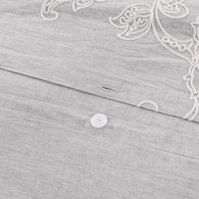 Linen Blend Duvet Cover Set With Crewel Stitching