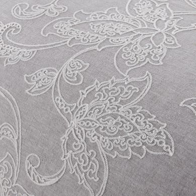 Linen Blend Duvet Cover Set With Crewel Stitching