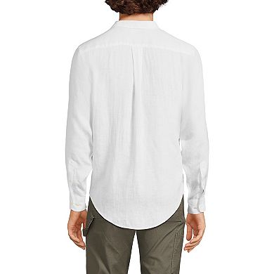 Men's Lands' End Long Sleeve Linen Shirt