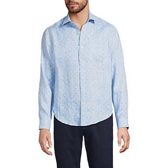 Men's Lands' End Long Sleeve Linen Shirt