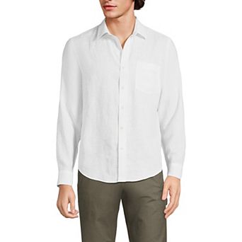 Men's Lands' End Long Sleeve Linen Shirt