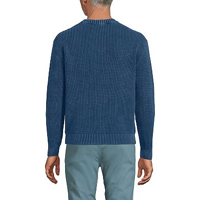 Men's Lands' End Long Sleeve Garment Dyed Sweater