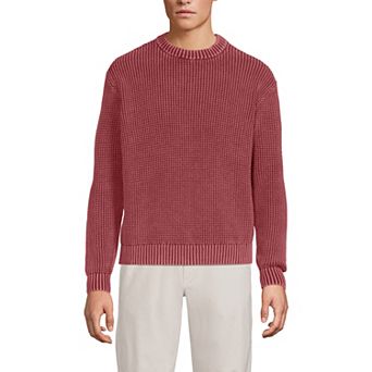 Men's Lands' End Long Sleeve Garment Dyed Sweater