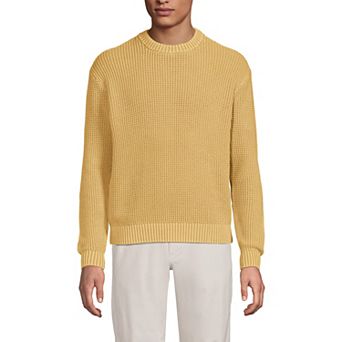 Men's Lands' End Long Sleeve Garment Dyed Sweater