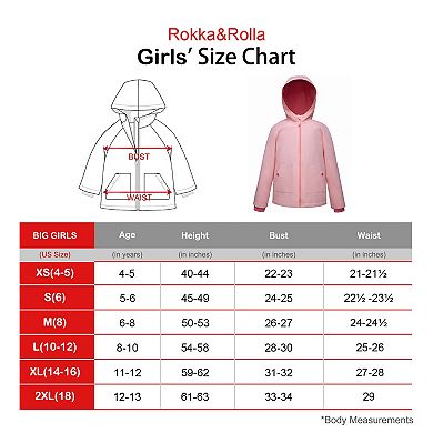 Girls' Rokka&Rolla Ripstop Fleece Lined Windbreaker