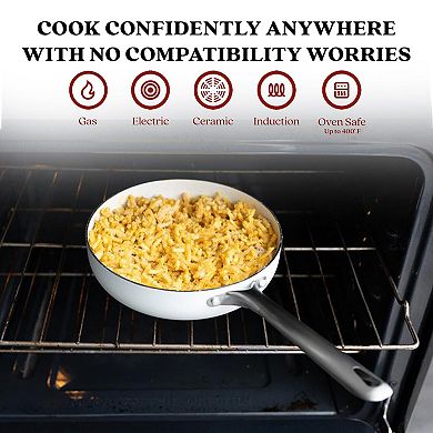 Alva Mobi Nonstick Cookware Set 8-Piece Pots Pans & Lids Induction Compatible Oven - Cannoli cream