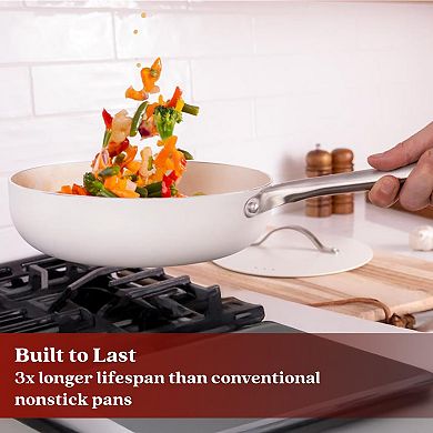 Alva Mobi Nonstick Cookware Set 8-Piece Pots Pans & Lids Induction Compatible Oven - Cannoli cream