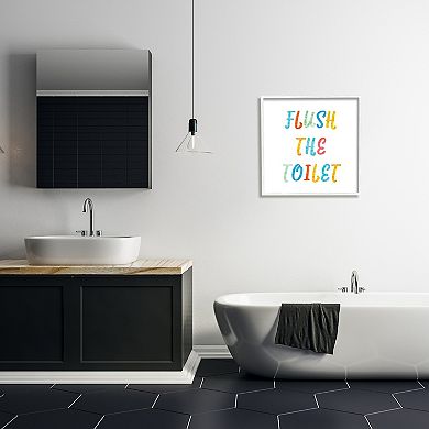Stupell Home Decor Flush the Toilet Typography Framed Giclee Wall Art