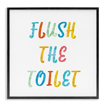Stupell Home Decor Flush the Toilet Typography Framed Giclee Wall Art