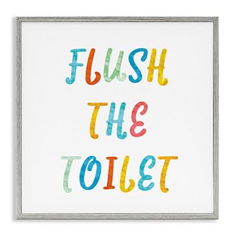 Stupell Home Decor Flush the Toilet Typography Framed Giclee Wall Art