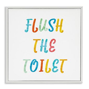 Stupell Home Decor Flush the Toilet Typography Framed Giclee Wall Art