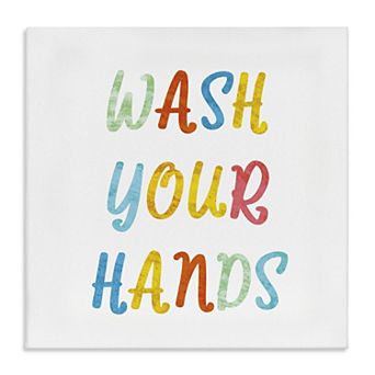 Stupell Home Decor Wash Your Hands Mounted Canvas Wall Art