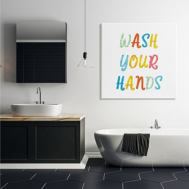 Stupell Home Decor Wash Your Hands Mounted Canvas Wall Art