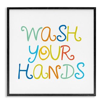 Stupell Home Decor Wash Your Hands Framed Giclee Wall Art