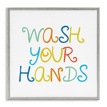 Stupell Home Decor Wash Your Hands Framed Giclee Wall Art