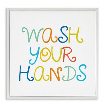Stupell Home Decor Wash Your Hands Framed Giclee Wall Art