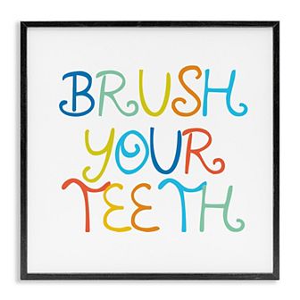 Stupell Home Decor Brush Your Teeth Framed Giclee Wall Art