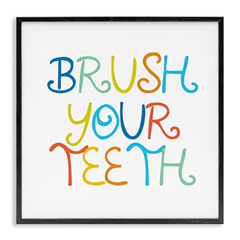 Stupell Home Decor Brush Your Teeth Framed Giclee Wall Art