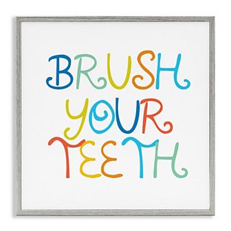 Stupell Home Decor Brush Your Teeth Framed Giclee Wall Art