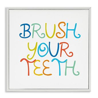 Stupell Home Decor Brush Your Teeth Framed Giclee Wall Art