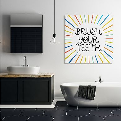 Stupell Home Decor Brush Your Teeth Starburst Canvas Wall Art