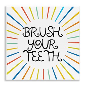 Stupell Home Decor Brush Your Teeth Starburst Plaque Wall Art