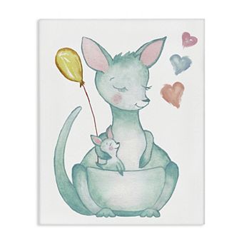 Stupell Home Decor Kangaroo Mom Baby Joey Pouch Canvas Wall Art