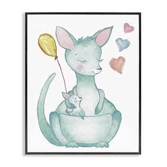 Stupell Home Decor Kangaroo Mom Baby Joey Pouch Framed Giclee Wall Art