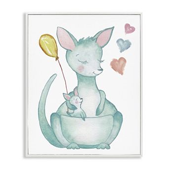 Stupell Home Decor Kangaroo Mom Baby Joey Pouch Framed Giclee Wall Art