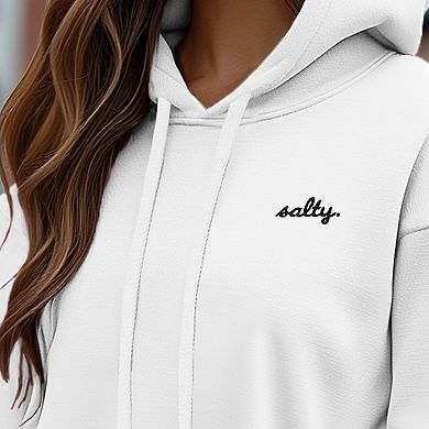 Dalix Womens Salty Midweight Fleece Cropped Hooded Sweatshirt
