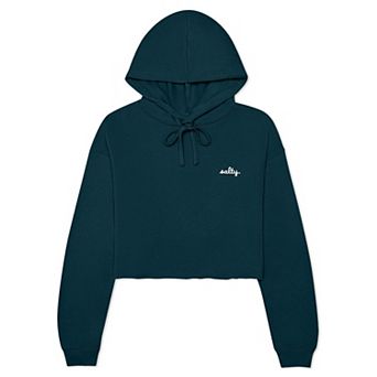 Dalix Womens Salty Midweight Fleece Cropped Hooded Sweatshirt